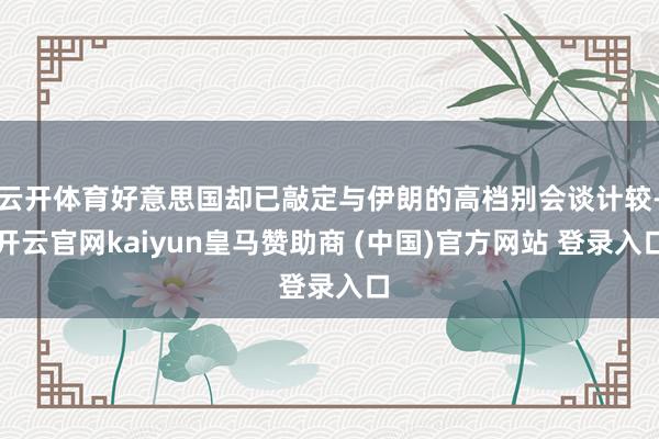 云开体育好意思国却已敲定与伊朗的高档别会谈计较-开云官网kaiyun皇马赞助商 (中国)官方网站 登录入口