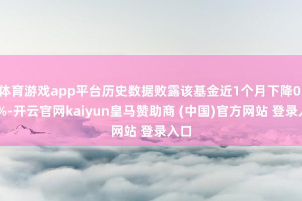 体育游戏app平台历史数据败露该基金近1个月下降0.68%-开云官网kaiyun皇马赞助商 (中国)官方网站 登录入口